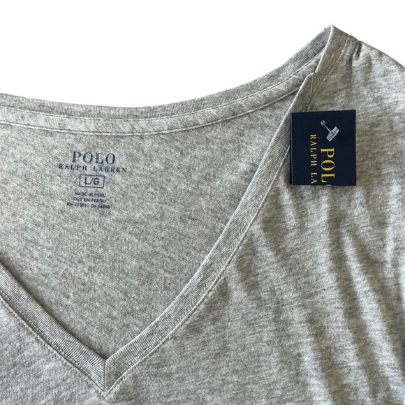 Polo Ralph Lauren V-neck Grey T-shirt - NWT - Picture 4 of 6